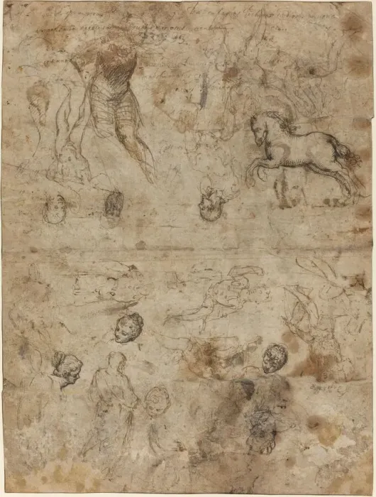 Framed Print : Sheet of Studies, late 16th century. Creator: Unknown Framed Print : Sheet of Studies, late 16th century. Creator: Unknown