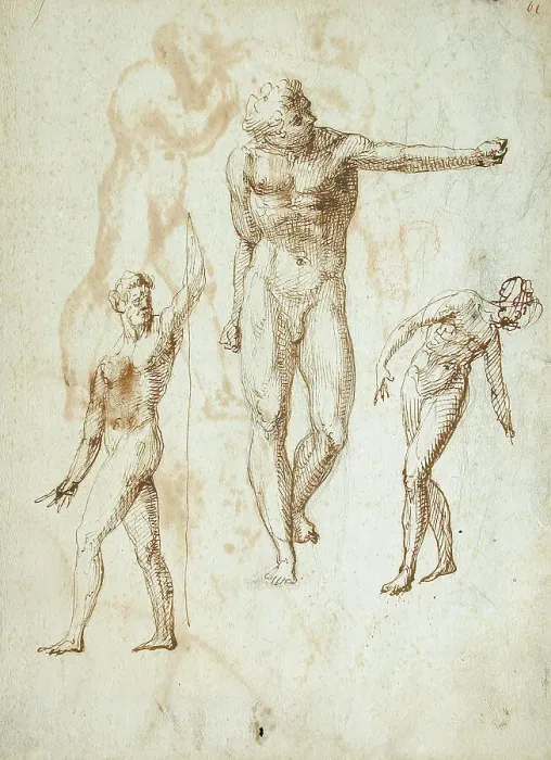 Framed Print : Sheet of Studies (recto and verso) (image 1 of 2), Mid-16th century. Creator: Unknown Framed Print : Sheet of Studies (recto and verso) (image 1 of 2), Mid-16th century. Creator: Unknown
