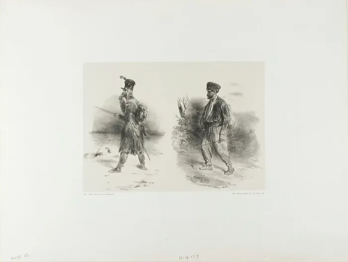 Framed Print : Sheet with Stumped Sketch, 1839. Creator: Auguste Raffet Framed Print : Sheet with Stumped Sketch, 1839. Creator: Auguste Raffet