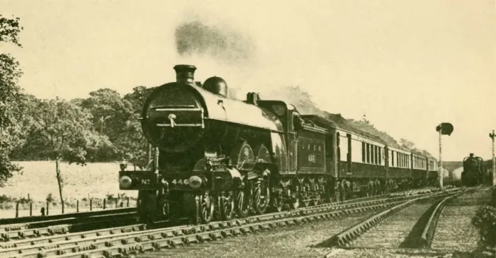 Framed Print : Down Sheffield Pullman Express, London and North Eastern Railway, 1930. Creator: Frank R Framed Print : Down Sheffield Pullman Express, London and North Eastern Railway, 1930. Creator: Frank R