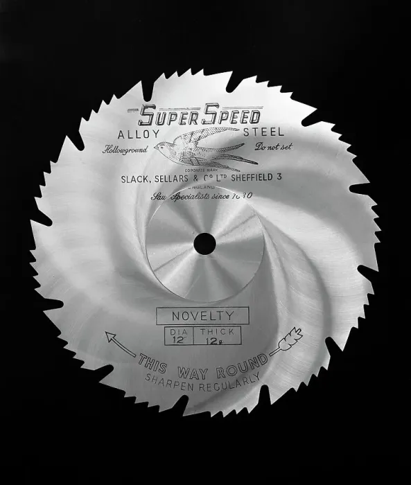 Framed Print : Sheffield steel product: a Slack Sellars saw blade, 1963. Artist: Michael Walters Framed Print : Sheffield steel product: a Slack Sellars saw blade, 1963. Artist: Michael Walters
