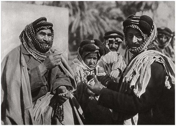 A sheikh enjoying the famous Arab coffee, Iraq, 1925. Artist: A Kerim