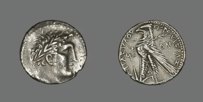 Framed Print : Shekel (Coin) Depicting the God Melkarth, 31-30 BC. Creator: Unknown Framed Print : Shekel (Coin) Depicting the God Melkarth, 31-30 BC. Creator: Unknown