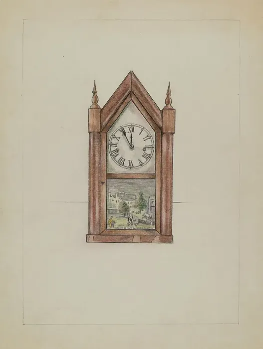 Framed Print : Shelf Clock, 1935 / 1942. Creator: Unknown Framed Print : Shelf Clock, 1935 / 1942. Creator: Unknown