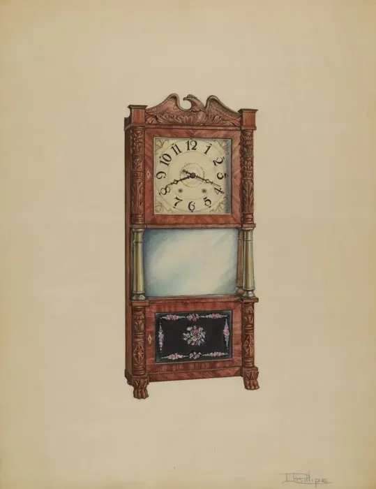 Framed Print : Shelf Clock, c. 1936. Creator: Lawrence Phillips Framed Print : Shelf Clock, c. 1936. Creator: Lawrence Phillips