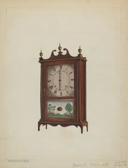 Framed Print : Shelf Clock, c. 1937. Creator: M. Rosenshield-von-Paulin Framed Print : Shelf Clock, c. 1937. Creator: M. Rosenshield-von-Paulin