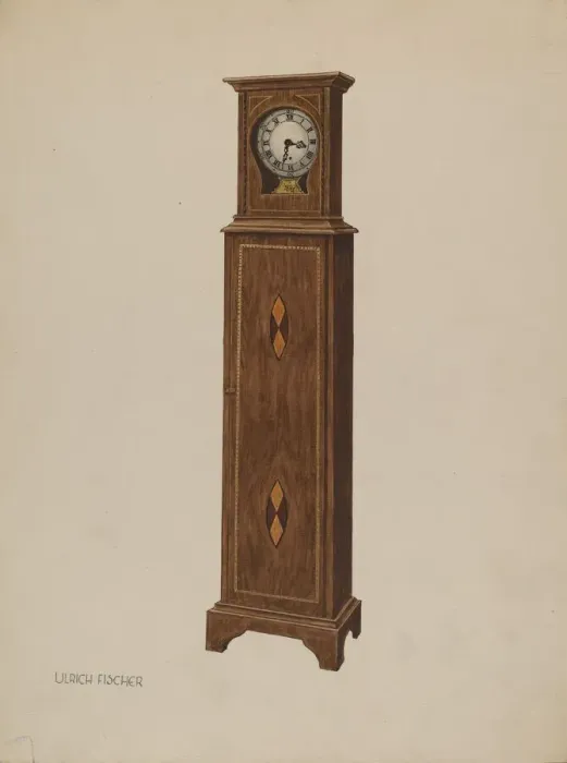 Framed Print : Shelf Clock, c. 1937. Creator: Ulrich Fischer Framed Print : Shelf Clock, c. 1937. Creator: Ulrich Fischer