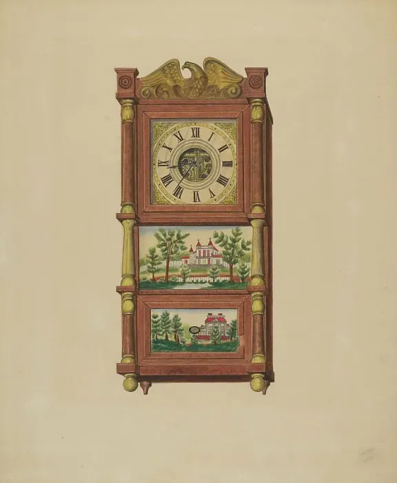 Framed Print : Shelf Clock, c. 1938. Creator: Therkel Anderson Framed Print : Shelf Clock, c. 1938. Creator: Therkel Anderson