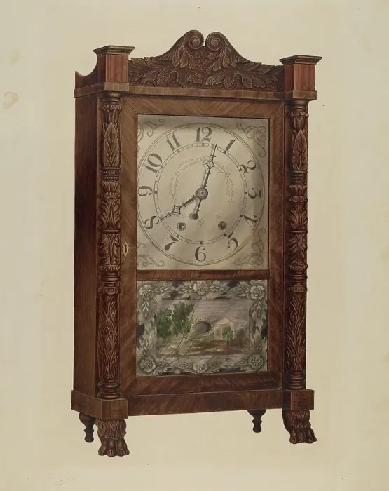 Framed Print : Shelf Clock, c. 1939. Creator: Frank Wenger Framed Print : Shelf Clock, c. 1939. Creator: Frank Wenger