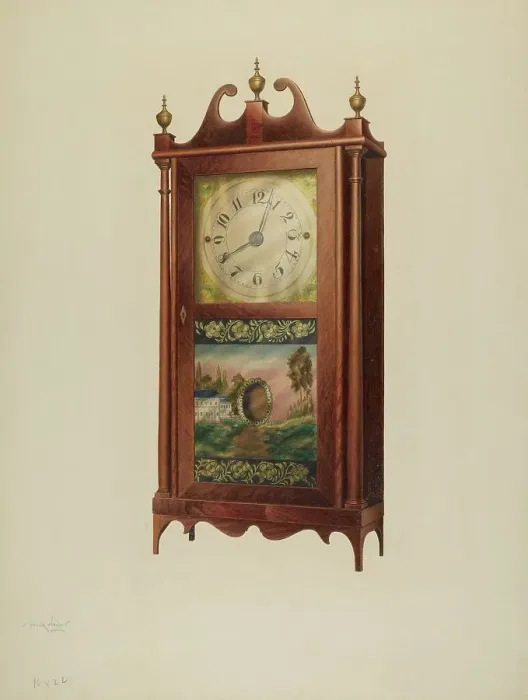 Framed Print : Shelf Clock, c. 1939. Creator: Frank Wenger Framed Print : Shelf Clock, c. 1939. Creator: Frank Wenger