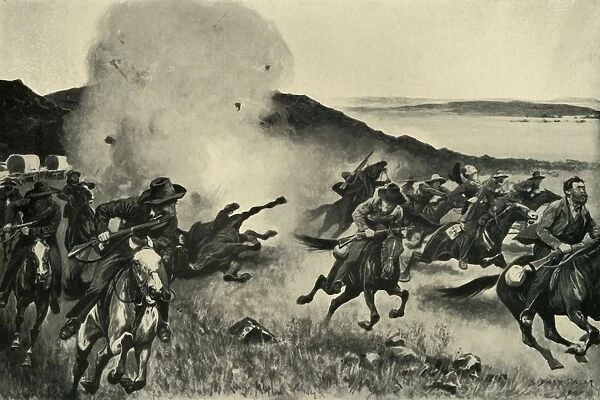Shell from the Naval Brigade Dispersing Boers from Behind the Seven Sisters Kopjes, 1900