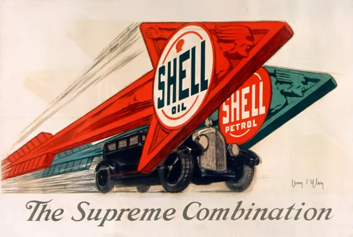 Framed Print : Shell oil & Shell petrol, 1925. Creator: D Ylen, Jean (1886-1938) Framed Print : Shell oil & Shell petrol, 1925. Creator: D Ylen, Jean (1886-1938)
