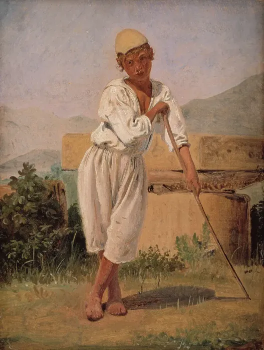 Framed Print : A Sheperd Boy. Pompeii, 1838. Creator: Constantin Hansen Framed Print : A Sheperd Boy. Pompeii, 1838. Creator: Constantin Hansen