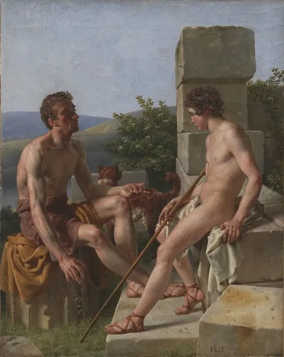 Framed Print : Two Sheperds, 1813. Creator: CW Eckersberg Framed Print : Two Sheperds, 1813. Creator: CW Eckersberg