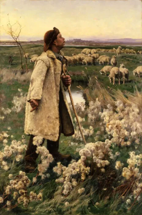 Framed Print : Shepherd, 1884. Creator: Gaines Ruger Donoho Framed Print : Shepherd, 1884. Creator: Gaines Ruger Donoho