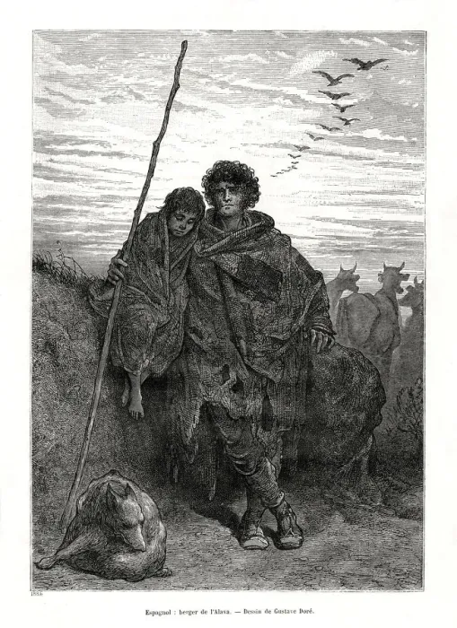 Framed Print : Shepherd of Alava, Spain, 1886 Framed Print : Shepherd of Alava, Spain, 1886