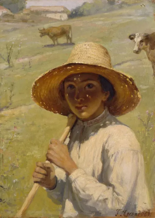 Framed Print : Shepherd Boy, 1909. Artist: Myasoedov, Grigori Grigoryevich (1834-1911) Framed Print : Shepherd Boy, 1909. Artist: Myasoedov, Grigori Grigoryevich (1834-1911)