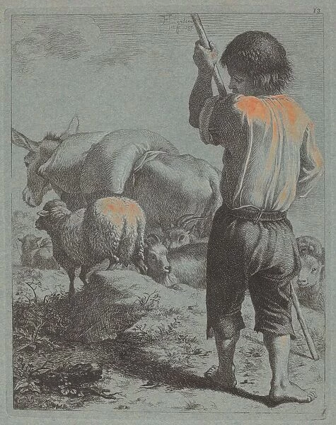 Shepherd with Donkey, Sheep and Goat, 1759. Creator: Francesco Londonio