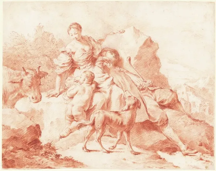 Framed Print : A Shepherd Family Resting, 1735 / 1740. Creator: Giovanni Battista Piazzetta Framed Print : A Shepherd Family Resting, 1735 / 1740. Creator: Giovanni Battista Piazzetta