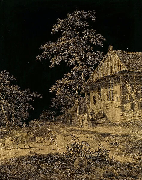 Shepherd at a Farmstead, 1780-1815. Creator: Leendert Overbeek