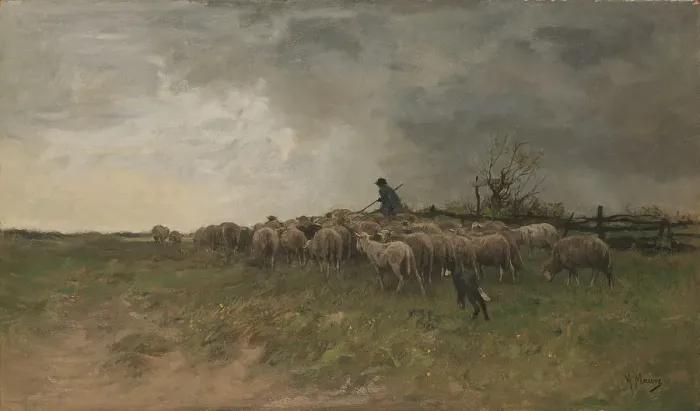 Framed Print : Shepherd with his flock Framed Print : Shepherd with his flock