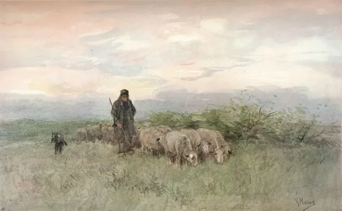 Framed Print : Shepherd and Flock, 19th century. Artist: Anton Mauve Framed Print : Shepherd and Flock, 19th century. Artist: Anton Mauve