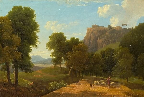 Shepherd with His Flock, c. 1820. Creator: Jean-Victor Bertin