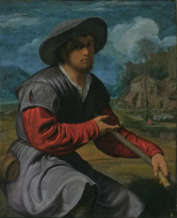 Framed Print : Shepherd with a Flute, about 1525. Creator: Giovanni Girolamo Savoldo Framed Print : Shepherd with a Flute, about 1525. Creator: Giovanni Girolamo Savoldo