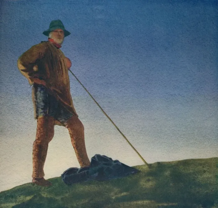 Framed Print : The Shepherd hears the Guns at Dawn, c1910, (c1932). Artist: William Blamire Young Framed Print : The Shepherd hears the Guns at Dawn, c1910, (c1932). Artist: William Blamire Young