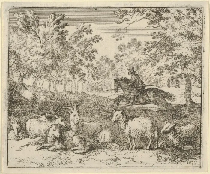 Framed Print : The Shepherd on Horseback Chases the Stag, 1650-75. Creator: Allart van Everdingen Framed Print : The Shepherd on Horseback Chases the Stag, 1650-75. Creator: Allart van Everdingen