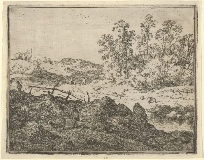 Framed Print : The Shepherd and the Lamb, 17th century. Creator: Allart van Everdingen Framed Print : The Shepherd and the Lamb, 17th century. Creator: Allart van Everdingen