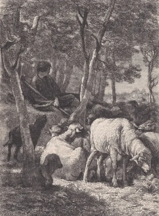 Framed Print : The Shepherd, from Le Magasin Pittoresque, ca. 1852 Framed Print : The Shepherd, from Le Magasin Pittoresque, ca. 1852