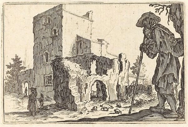 Shepherd and Ruins, c. 1622. Creator: Jacques Callot