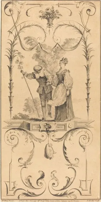 Framed Print : Shepherd and Shepherdess (?). Creator: Pierre Alexandre Aveline Framed Print : Shepherd and Shepherdess (?). Creator: Pierre Alexandre Aveline