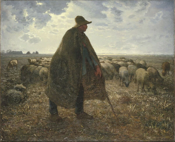Shepherd Tending His Flock, Early 1860s. Artist: Millet, Jean-Francois (1814-1875)