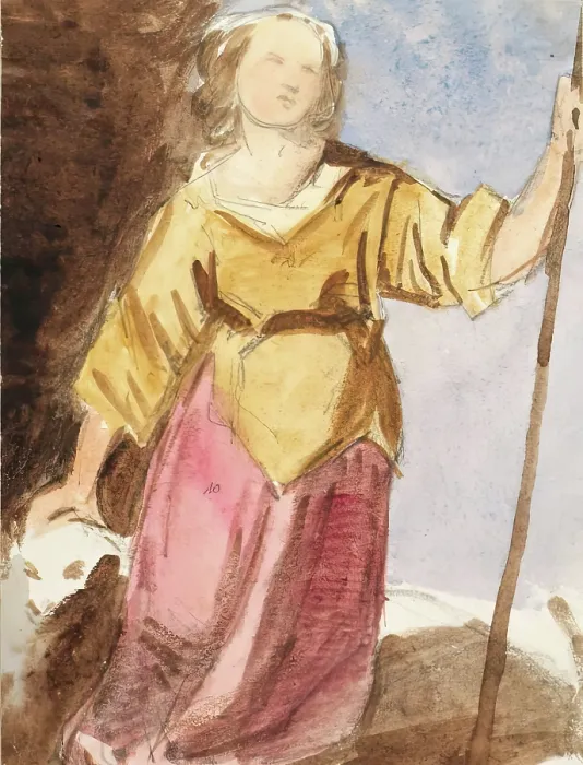 Framed Print : Shepherdess, c1840s. Creator: John Phillip Framed Print : Shepherdess, c1840s. Creator: John Phillip