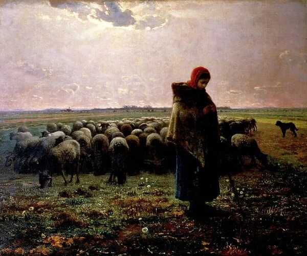 The Shepherdess by Jean Francois Millet