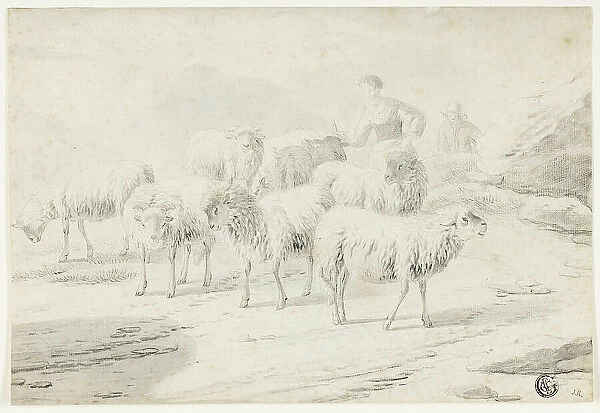 Shepherdess and Sheep, n.d. Creator: Philipp Peter Roos