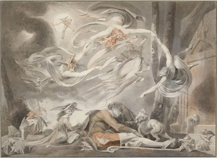 Framed Print : The Shepherds Dream, 1786. Artist: Fussli (Fuseli), Johann Heinrich (1741-1825) Framed Print : The Shepherds Dream, 1786. Artist: Fussli (Fuseli), Johann Heinrich (1741-1825)