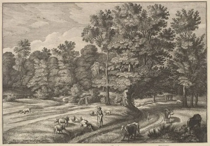 Framed Print : Shepherds in a Forest, 1648-50. Creator: Wenceslaus Hollar Framed Print : Shepherds in a Forest, 1648-50. Creator: Wenceslaus Hollar