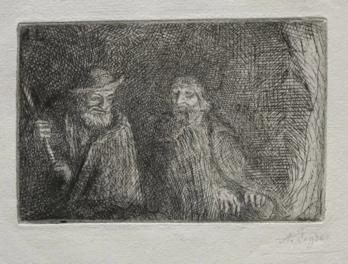 Framed Print : Two Shepherds (Les Deux Bergers). Creator: Alphonse Legros (French, 1837-1911) Framed Print : Two Shepherds (Les Deux Bergers). Creator: Alphonse Legros (French, 1837-1911)