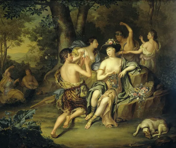 Framed Print : Shepherds and Shepherdesses in a Landscape, 1735. Creator: Hieronymus van der Mij. Shepherds and Shepherdesses in a Landscape, 1735. Creator: Hieronymus van der Mij Framed Print : Shepherds and Shepherdesses in a Landscape, 1735. Creator: Hieronymus van der Mij. Shepherds and Shepherdesses in a Landscape, 1735. Creator: Hieronymus van der Mij