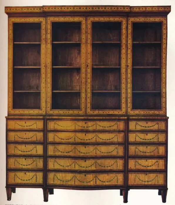 Framed Print : Sheraton Satinwood China Cabinet, 18th century, (1916). Artist: Thomas Sheraton Framed Print : Sheraton Satinwood China Cabinet, 18th century, (1916). Artist: Thomas Sheraton