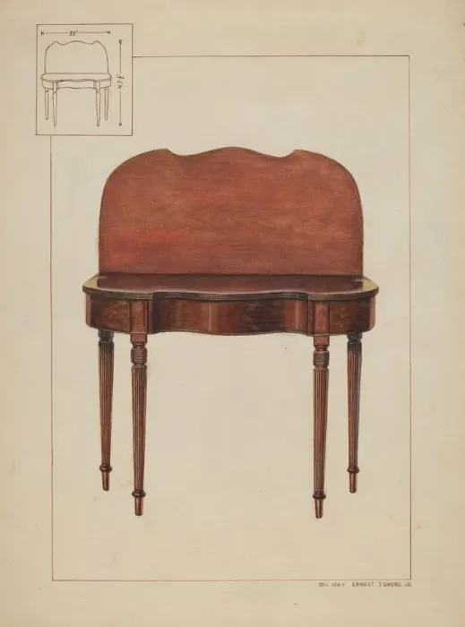 Framed Print : Sheraton Wall Table, c. 1937. Creator: Ernest A Towers Jr Framed Print : Sheraton Wall Table, c. 1937. Creator: Ernest A Towers Jr