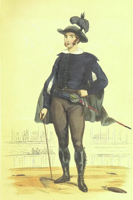 Framed Print : Sheriff of the bullring [?], 1848. Creators: Adolphe Francois Pannemaker, Estaquier