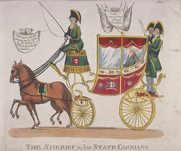 Sheriff in his state carriage during the Lord Mayors Procession, 1824