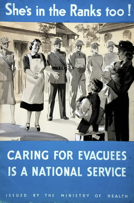 Framed Print : She's in the Ranks too! Caring for evacuees is a national... WWII poster, between 1939 and 1946 Framed Print : She's in the Ranks too! Caring for evacuees is a national... WWII poster, between 1939 and 1946