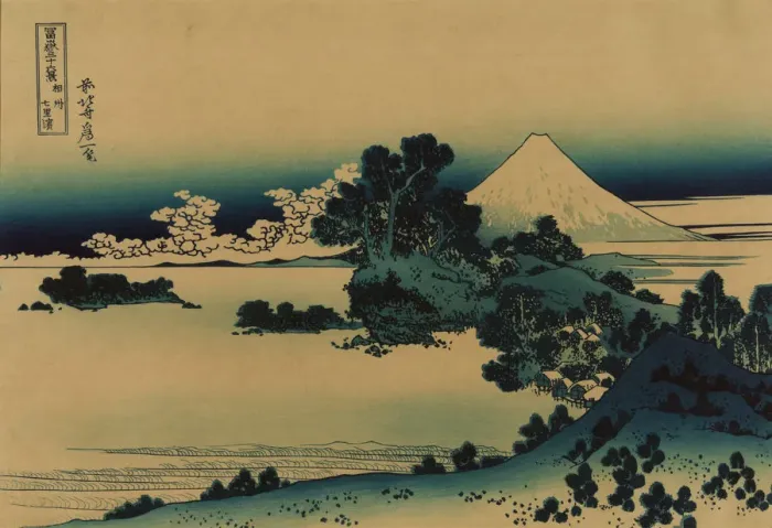 Framed Print : Shichiri beach in Sagami Province (from a Series 36 Views of Mount Fuji ), 1830-1833 Framed Print : Shichiri beach in Sagami Province (from a Series 36 Views of Mount Fuji ), 1830-1833