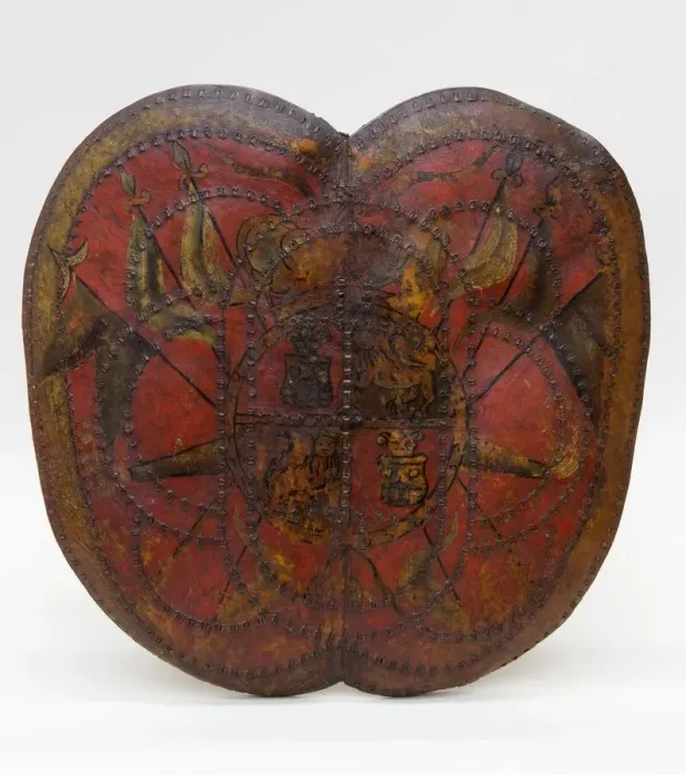 Framed Print : Shield (Adarga), Mexican, probably mid-18th century. Creator: Unknown Framed Print : Shield (Adarga), Mexican, probably mid-18th century. Creator: Unknown