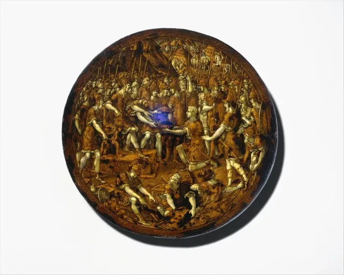 Framed Print : Shield, Italian, probably Bologna, ca. 1535. Creator: Girolamo da Treviso Framed Print : Shield, Italian, probably Bologna, ca. 1535. Creator: Girolamo da Treviso